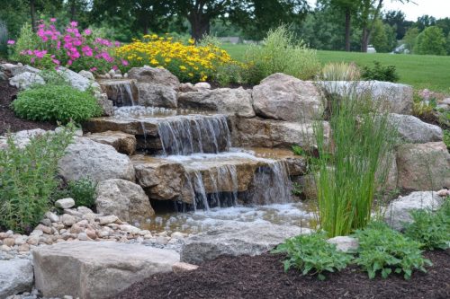 Landscaping Water Feature, Flowing Waterfall